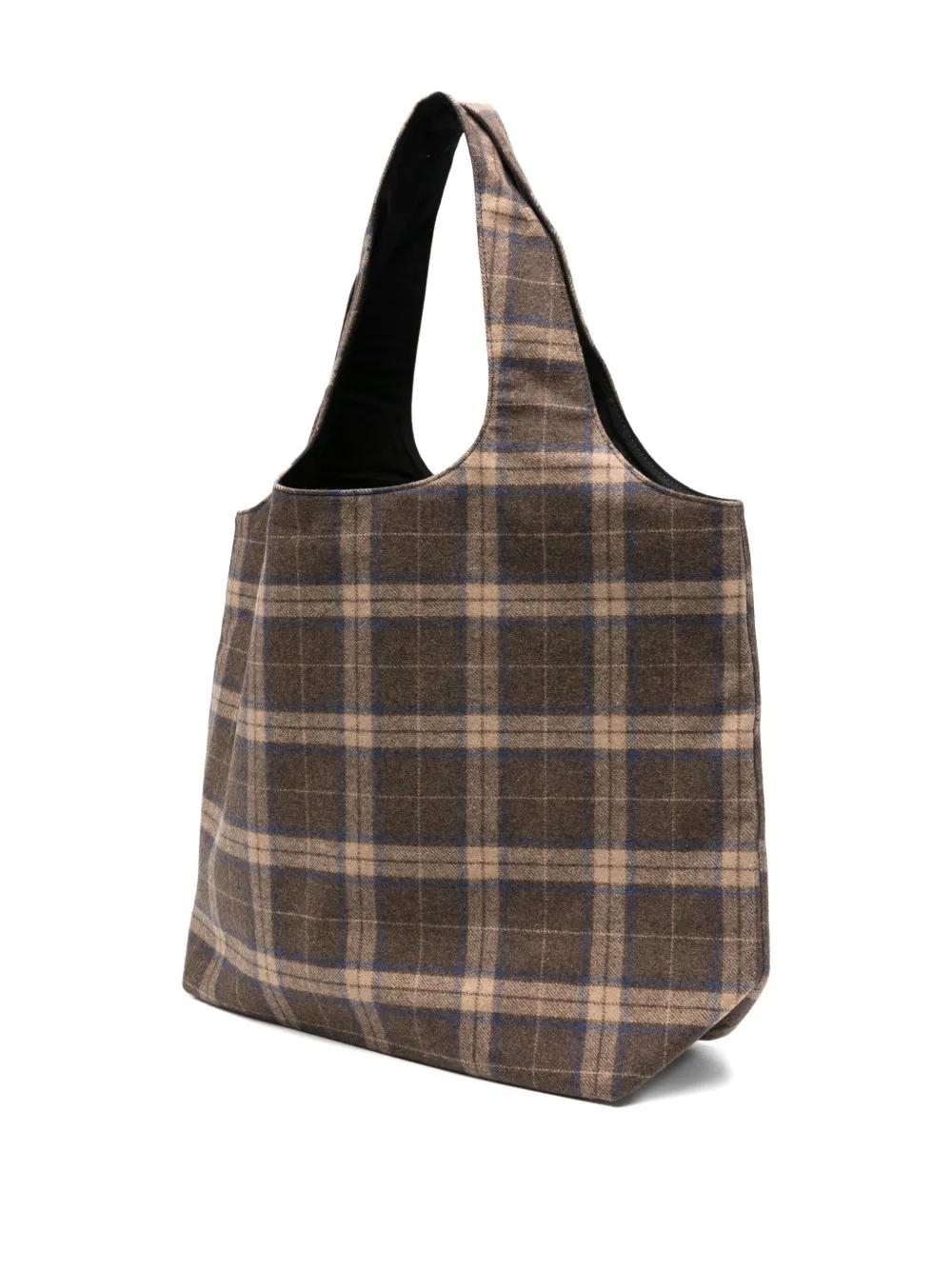 Bolso A.P.C. Tote Ninon Marrón Tartán