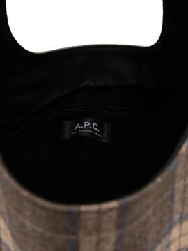 Bolso A.P.C. Tote Ninon Marrón Tartán