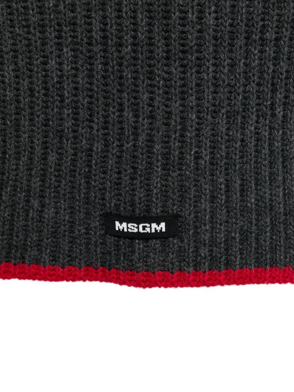 Bufanda MSGM Sciarpa Gris Roja