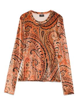 Jersey ETRO Punto Estampado Naranja Negro