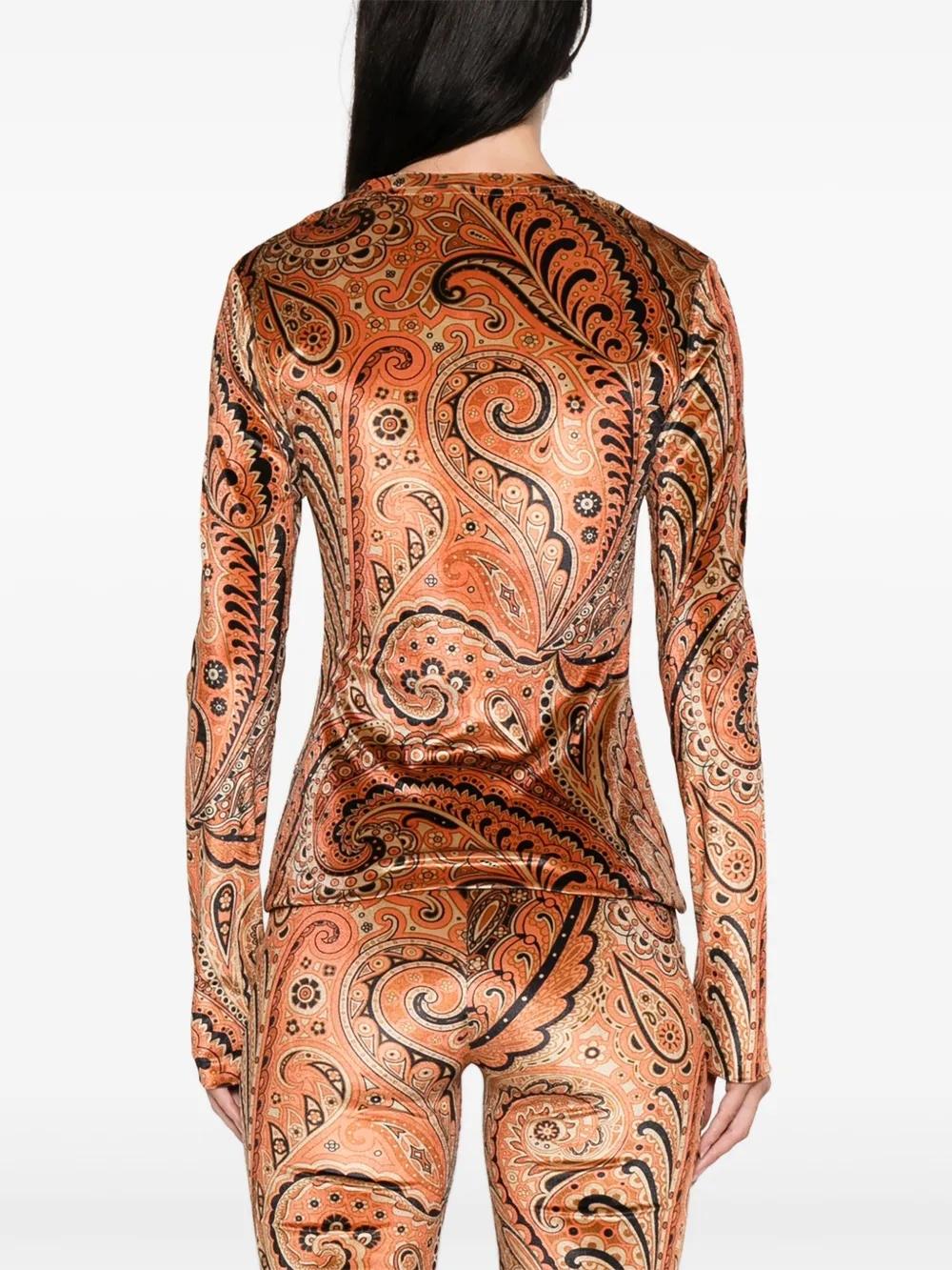 Jersey ETRO Punto Estampado Naranja Negro