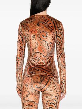 Jersey ETRO Punto Estampado Naranja Negro