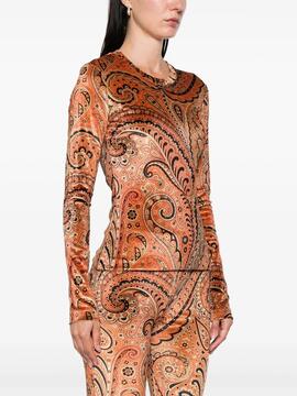 Jersey ETRO Punto Estampado Naranja Negro