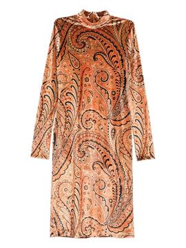 Vestido ETRO Punto Estampado Naranja Negro