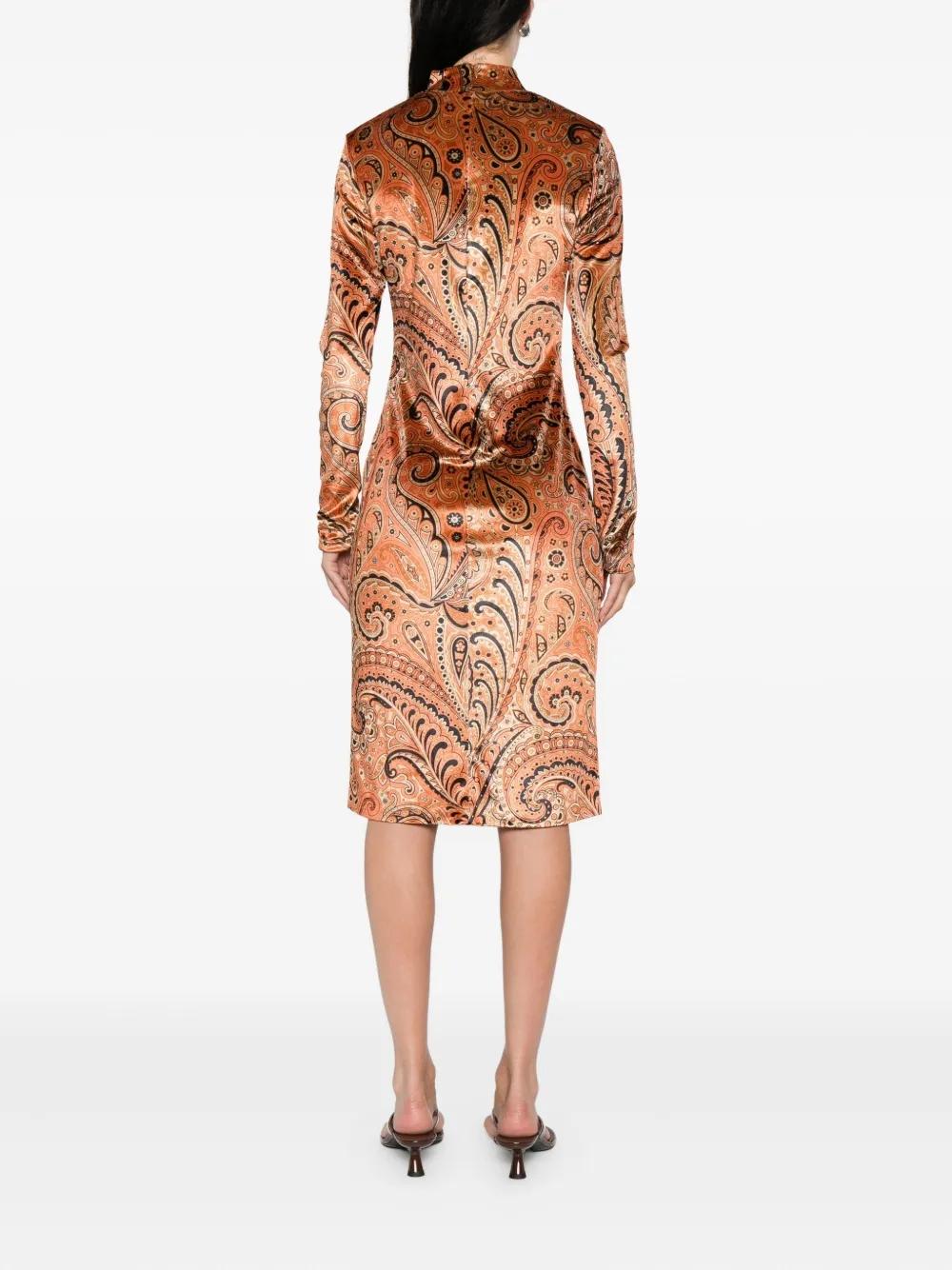Vestido ETRO Punto Estampado Naranja Negro