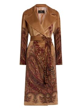 Abrigo ETRO Estampado Paisley Marrón