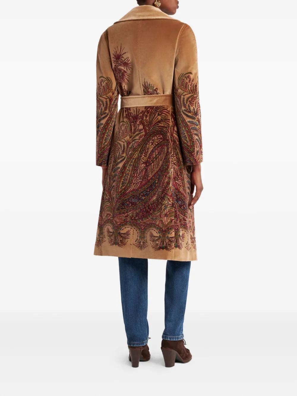 Abrigo ETRO Estampado Paisley Marrón