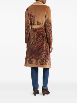Abrigo ETRO Estampado Paisley Marrón