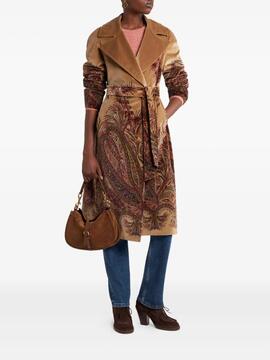 Abrigo ETRO Estampado Paisley Marrón