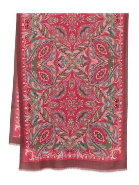 Bufanda ETRO Boheme Lana Estampada Rojo