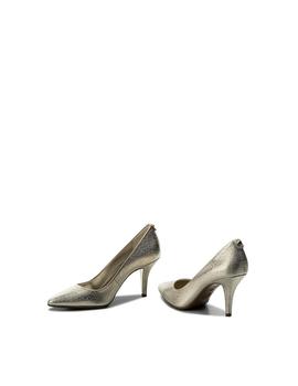 Zapatos de salón Michael Kors dorados Flex Mid Pump Nickel