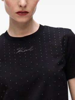 Camiseta Karl Lagerfeld Rhinestone Rain Negra 