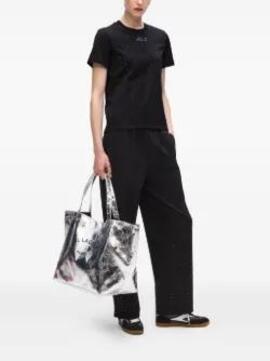 Camiseta Karl Lagerfeld Rhinestone Rain Negra 