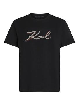 Camiseta Karl Lagerfeld Signature Sequins Negra