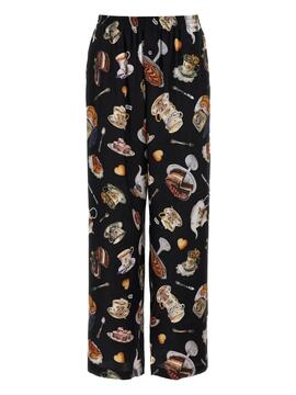 Pantalón Moschino Tea Time Seda Negra