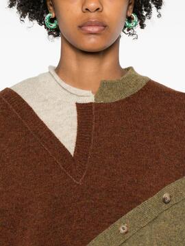 Jersey Moschino Deconstruído Tierra y Pardo