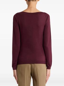 Jersey ETRO Intarsia Floral Burdeos