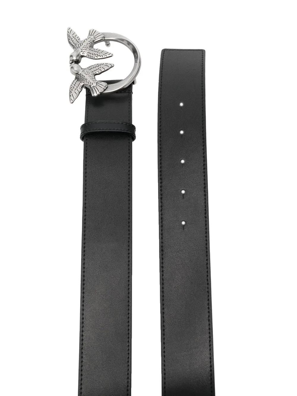 Cinturón Pinko LoveBerry H4 Plata Negro