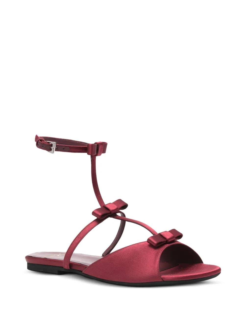 Sandalia Nº21 Lazos Burdeos Seda