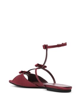 Sandalia Nº21 Lazos Burdeos Seda