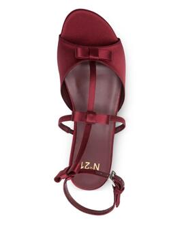 Sandalia Nº21 Lazos Burdeos Seda