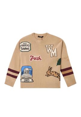 Jersey Max Mara Weekend Pavidi Parches Beige