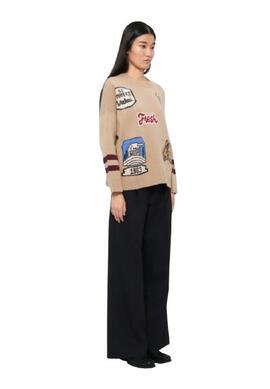Jersey Max Mara Weekend Pavidi Parches Beige