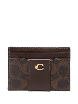 Tarjetero Coach Monograma Canvas Marrón