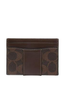 Tarjetero Coach Monograma Canvas Marrón