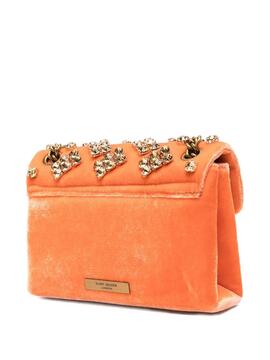 Bolso Kurt Geiger Velvet Mini Kensington Naranja