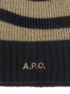 Gorro A.P.C. Bonnet Martin Rayas Oscuro
