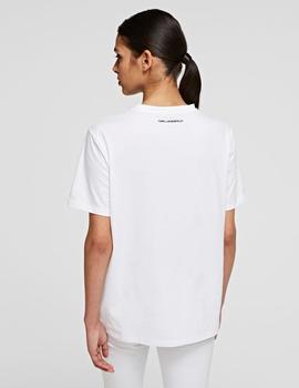 Camiseta Karl Lagerfeld blanca Ikonik Graffiti T-Shirt
