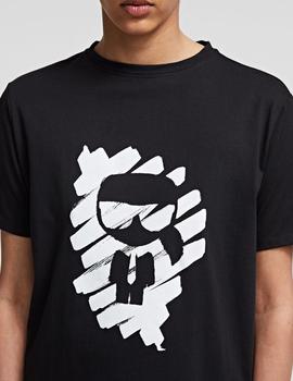 Camiseta Karl Lagerfeld negra Ikonik Graffiti T-Shirt