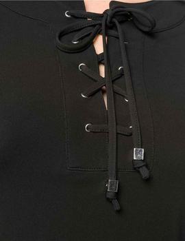 Blusa Michael Kors negra Lace Up Sweatshirt
