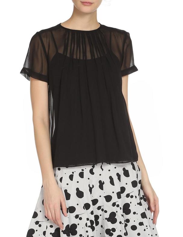 Blusa Marc by Marc Jacobs negra Marquee Georgette Top