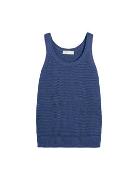 Camiseta Michael Kors azul Crochet Tank Top ganchillo