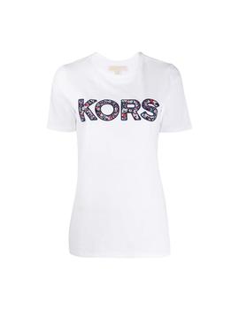 Camiseta Michael Kors blanca Floral Logo