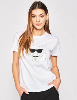 Camiseta Karl Lagerfeld blancal Ikonik Choupette Strass