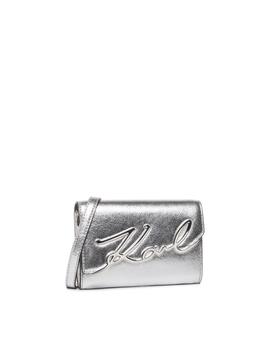 Bolso riñonera Karl Lagerfeld plateado K/Signature silver