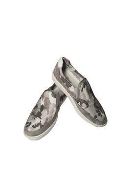 Sneaker Car Shoe gris camuflaje Acciaio slip-on loafers
