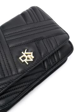 Bolso DKNY negro dorado Alice Wallet on a String Quilted