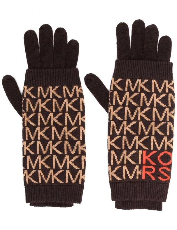 Guantes Michael Kors marrón chocolate Dot Gloves