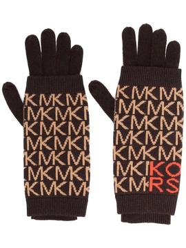 Guantes Michael Kors marrón chocolate Dot Gloves