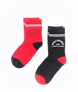 Calcetines Karl Lagerfeld negro y rojo socks set