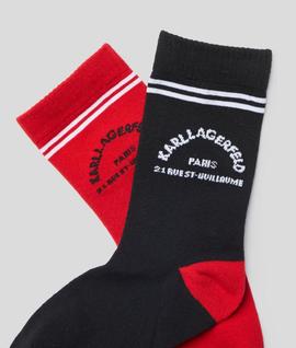 Calcetines Karl Lagerfeld negro y rojo socks set
