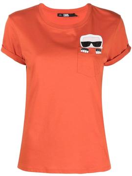 Camiseta Karl Lagerfeld naranja Ikonik Karl Pocket