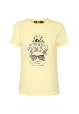 Camiseta Karl Lagerfeld amarilla Big Ikonik Animal