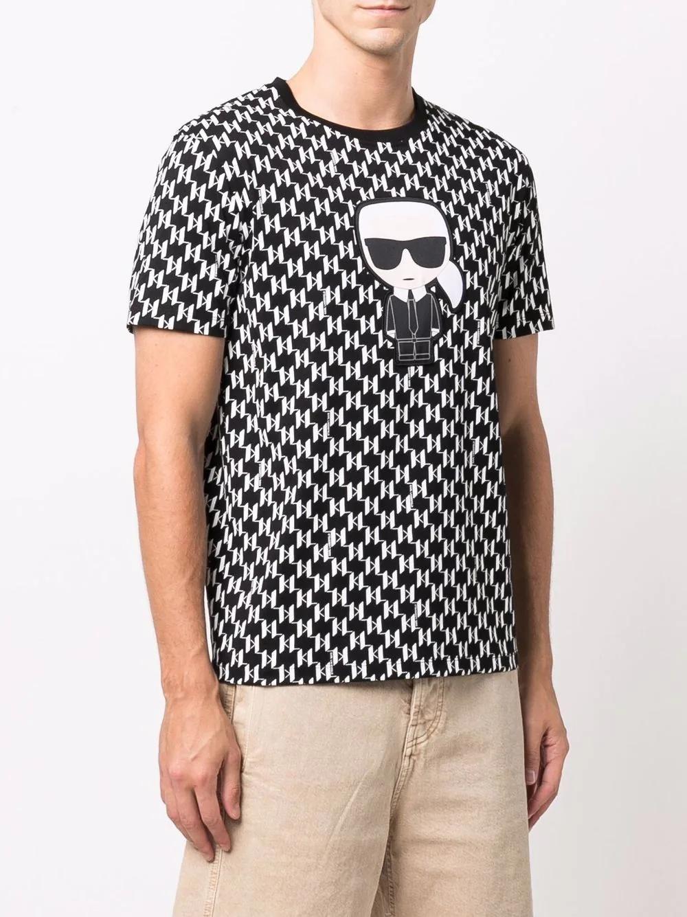 Camiseta Karl Lagerfeld ByN Unisex Ikonik Monogram