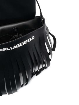 Bolso k/fringe mini hobo Karl Lagerfeld negro