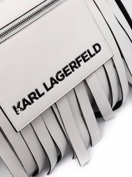 Bolso k/fringe mini hobo Karl Lagerfeld blanco